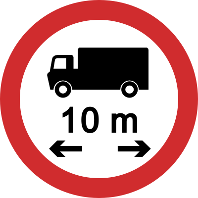 वाहन लंबाई सीमा सड़क चिन्ह