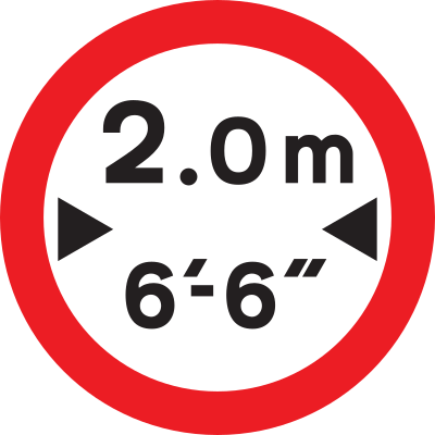 Vehicle Width Limit road sign