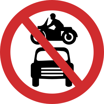 No Motor Vehicle road sign