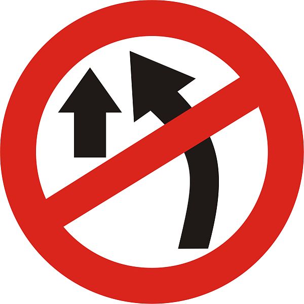 No Overtaking road sign