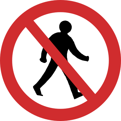 Pedestrian Prohibited road sign
