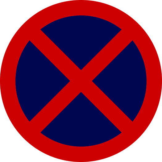 No Standing or Parking road sign