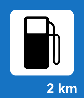 Petrol Pump road sign
