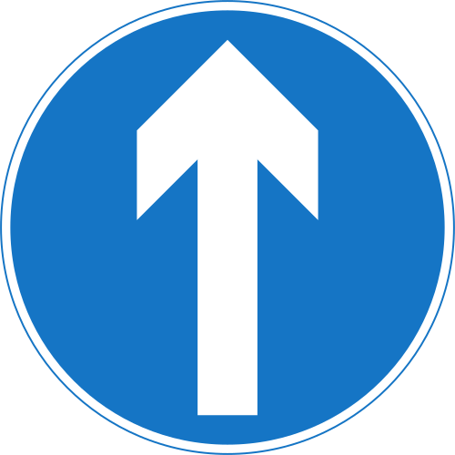 Proceed Straight Ahead road sign