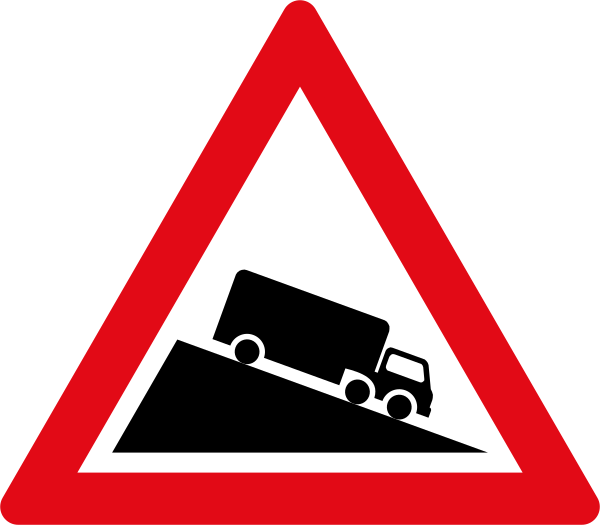 Steep Descent road sign