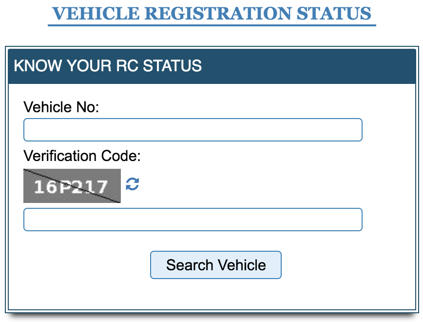 Vehicle Search Form