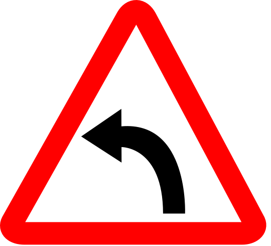 डावे वळण रस्ता चिन्ह