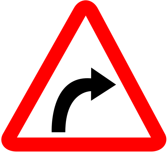Right Curve road sign