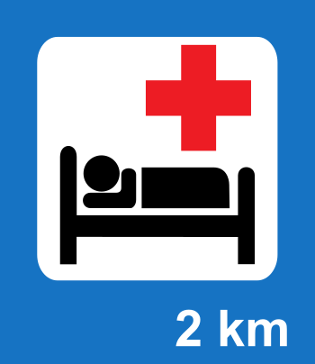 Hospital road sign