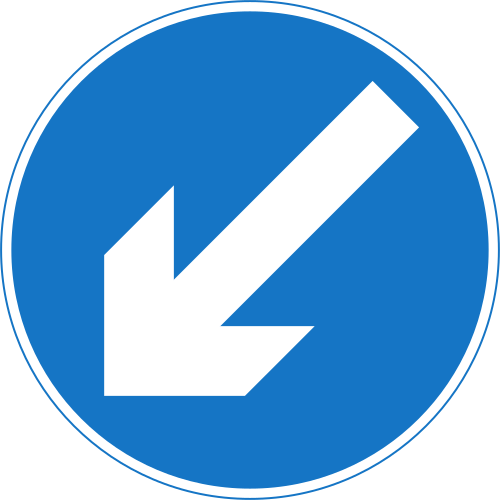 बाएं रहें सड़क चिन्ह
