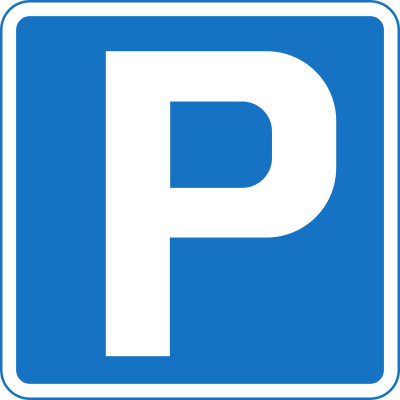 Parking road sign