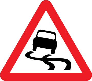 Slippery Road sign