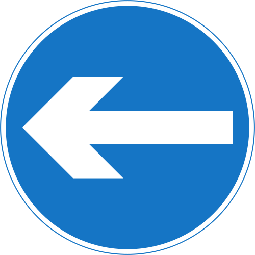 बाएं मुड़ें सड़क चिन्ह