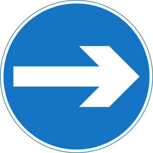 उजवीकडे वळावे रस्ता चिन्ह